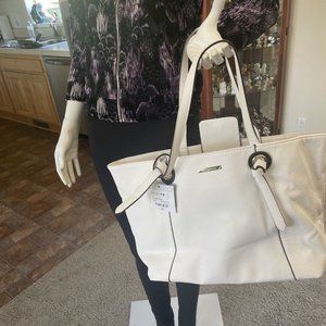 Liz Claiborne Tote NWT White Large Magnetic Closure
